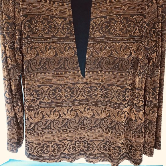 Coldwater Creek Black And Brown Tunic Style - Picture 3 of 6